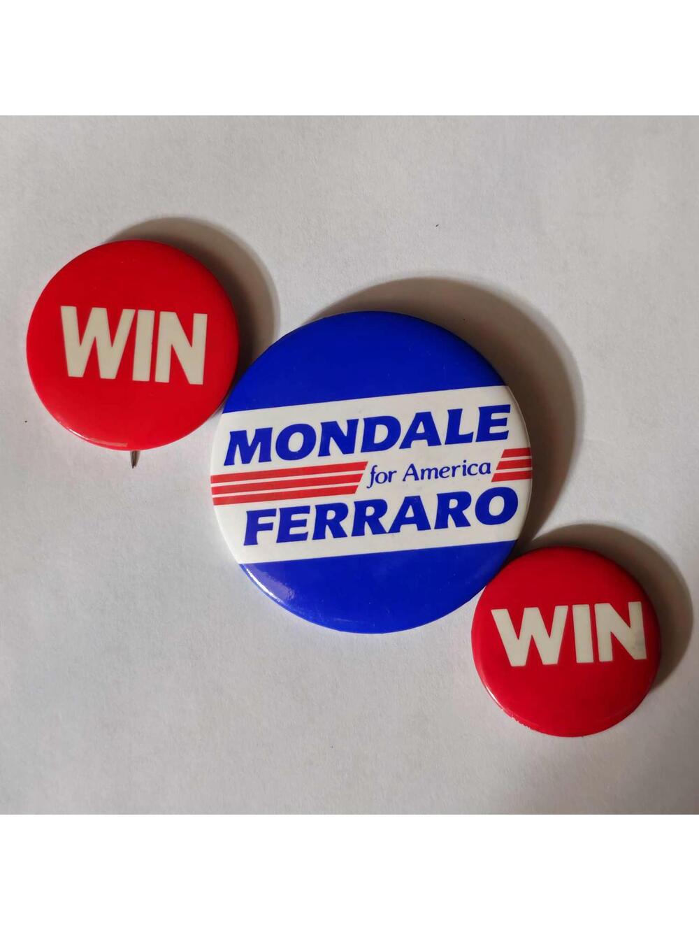 MONDALE FERRARO WIN Pins Total 3